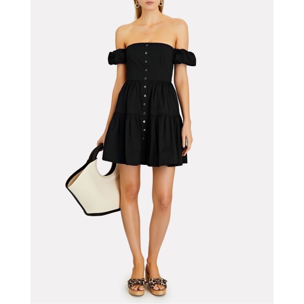 BNWT STAUD Elio Off-The-Shoulder Cotton Mini Dress size 8